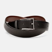 Full Grain Leather Dress Belt with Pin Buckle, Black/Brown, hi-res
